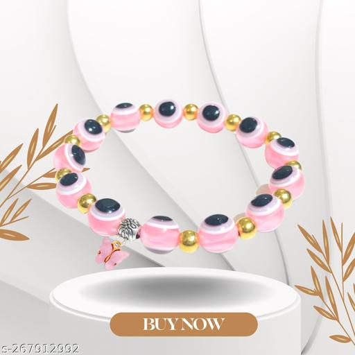 Transformation and Protection Bracelet with Butterfly and Evil Eye Beads