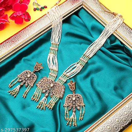 Steorra-jewels-Light-Green-Beads-Embedded-Multi-String-Long-Jewellery-Necklace-Set-For-Women