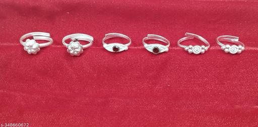 Toe Ring For Women Stylish German Silver Jewellery (3 Sets)