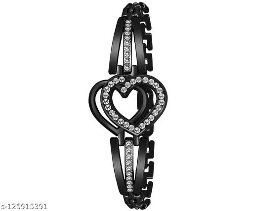 Anj Shop Newly Designed Heart Shaped Bracelet for Girls and Women :- Black Heart Bracelet