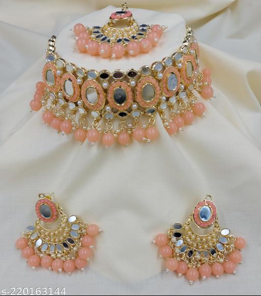 Jewellery-Glass-Peach-Colour-Kundan-Set