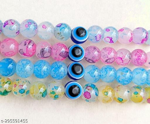 Octagon hub Multicolor beads with evil eye Bracelet For unisex (pack of 4)