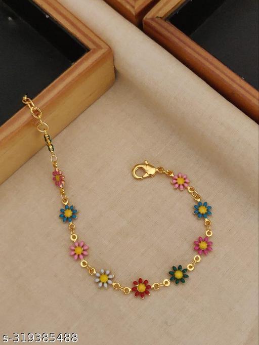 Sunflower Anklet Mina Coting Gold Plating Chain Bracelet For Girls & Women