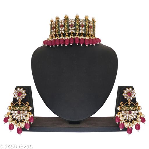 Gold-Plated-Traditional-Choker-Necklace-Set