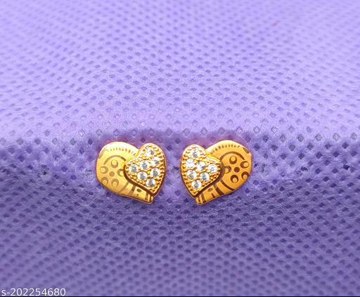 FBI Fancy Double Heart AD Earrings Studs