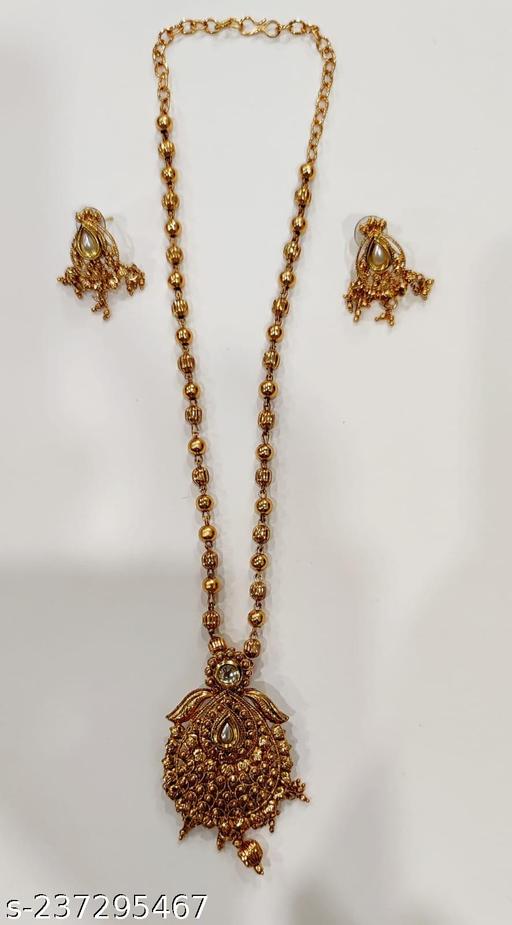 Micro-Plated-and-Chain-Gold-plated-Copper-Necklace-Jewellery-Set