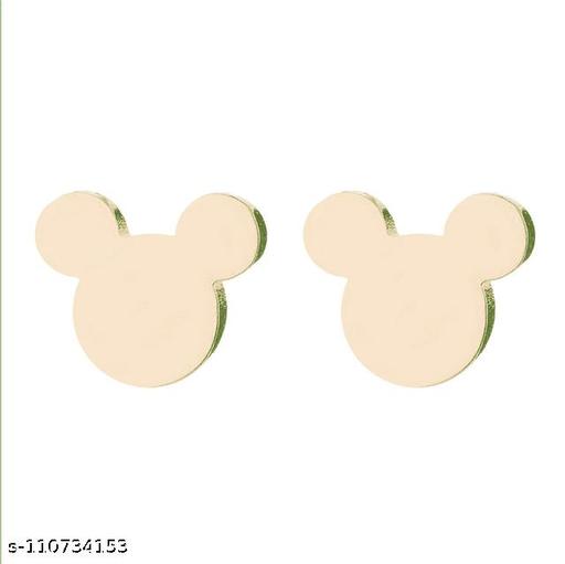 MYKI Cute Mickey Mouse Stud Earring For Women & girls (Gold) MKERCH380G