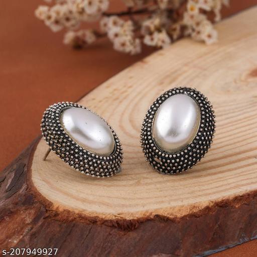 Silver Circular Zirconia Earrings For Women And Girls
