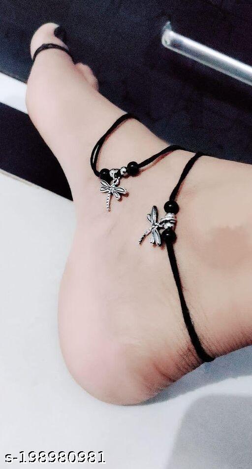 The Precious Cat Beautifull Oxidised Anklet For women and girls
