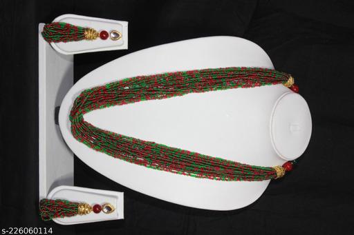 Green-Layer-Necklace-with-Earrings