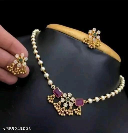 PERAL-CZ-STONE-NECKLACE-WITH-EARRINGS