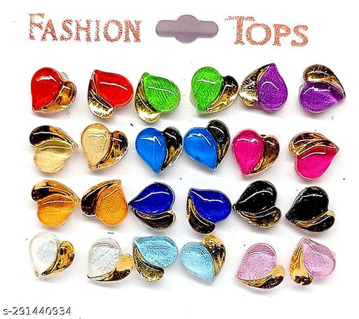 Pack of 12 Cifica Beautiful Heart earrings & studs