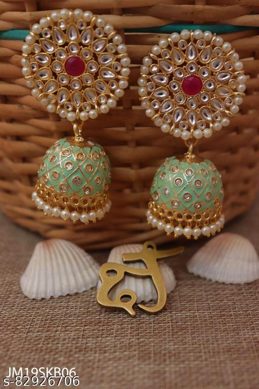jhumki earrings with studded