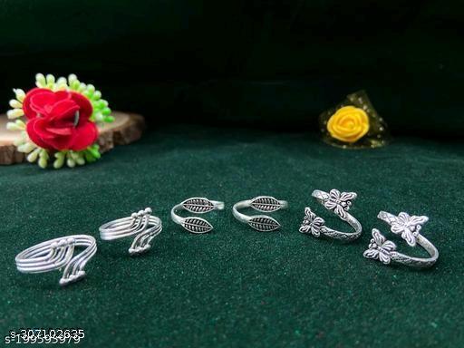 New fancy and trendy oxidised toe ring for woman and girls bichhiya combo pack