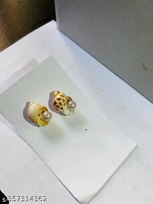 Small light weight shell earrings handmade by cozy cuddles creations
