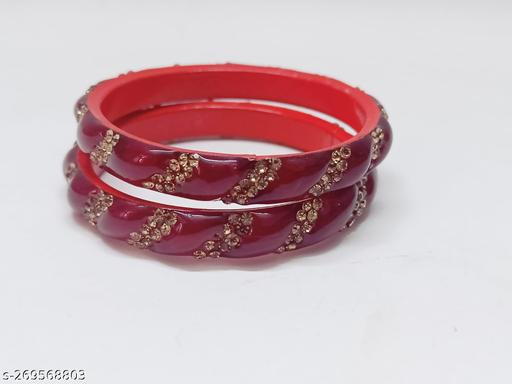 Super Collection Women's Lac Bangles Set 2 Piece for Women & Girls | Women's 2 Pcs Bangle Set Maroon