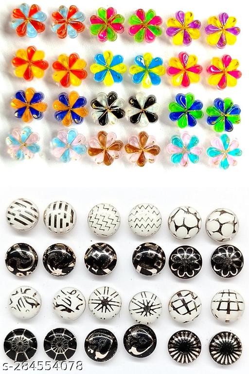 Pack OF 24 Pairs Earrings & studs For Women and Girls
