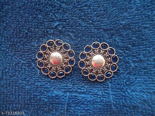 Handmade Tribal Oxidized Tops Stone Jhumka Jhumki Earring