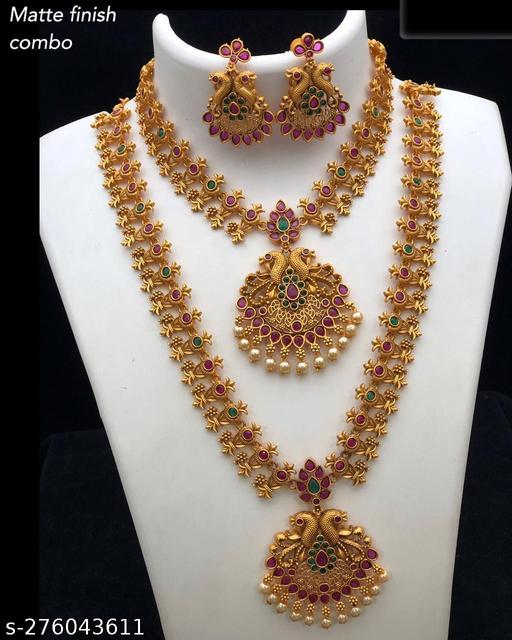 Jewellery-setTraditional-Stylish-Ethnic-&-Party-Wear-Multi-Stone-&-Pearl-Beaded-Choker-Necklace-set-with-Maang-Tikka-&-Earrings