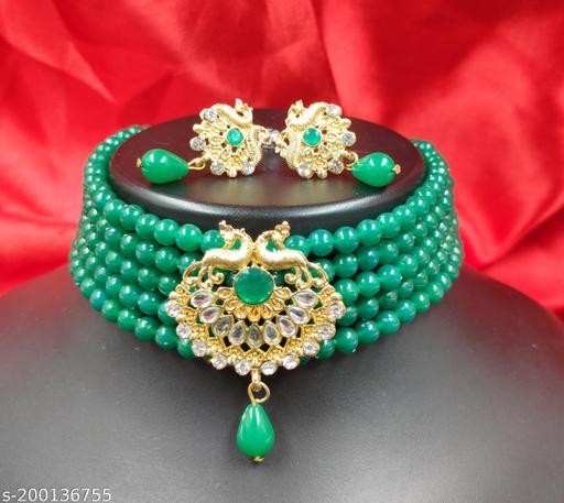 NEW-TRNEDY-PEACOCK-PENDANT-CHOKER-NECKLACE-SET