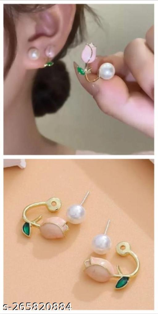 KOREAN STYLE LOTUS STUD EARING IDEAL FOR GIRL'S & WOMEN'S.