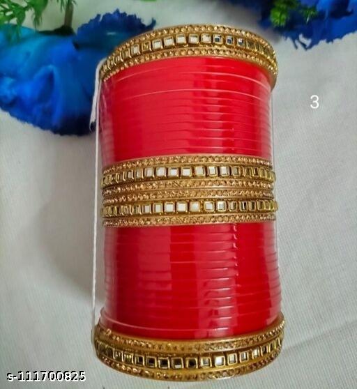 Red chura set, red bangles, small chura set for daily wear