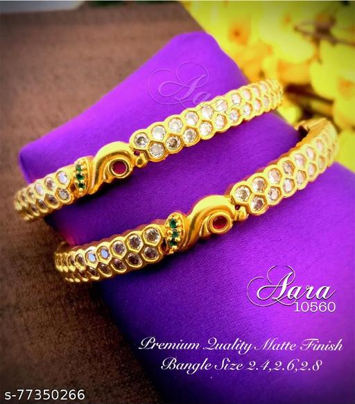 Aara Premium Quality Matt Finish CZ bangle set