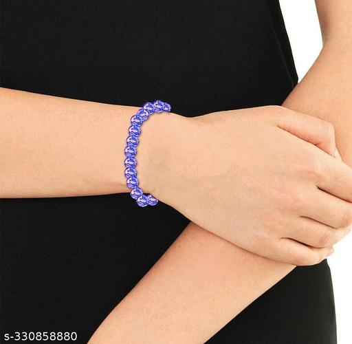 Shobhram Amethyst Bracelet Natural Healing Gem Stone Bracelet for Men & Women , Color Purple, Bead Size 8 mm