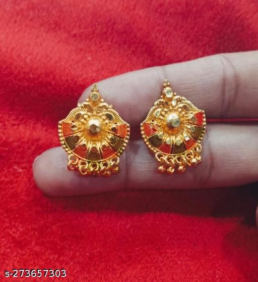 HIGHLY GOLD PLATED BRASS STUD IN UNIQUE DESIGN FOR GIRL'S &WOMEN'S.