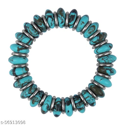 PearlzGallery Beautiful Roundel Shaped Mosaic Beads Stretchable 7-8 Inches Bracelet for Girls & Women