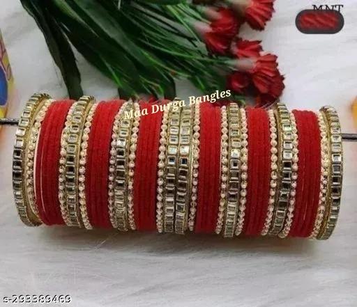Maa Durga bangle Gold Lowest Prices,Great Quality Designer Mattel velvet Bangles Woman/Girls