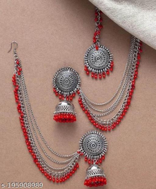 TET-tending-bahubali-earring-for-girls(oxidized-silver)-Jewellery-Set