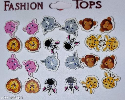 12pair of crazy animal baby girls earrings