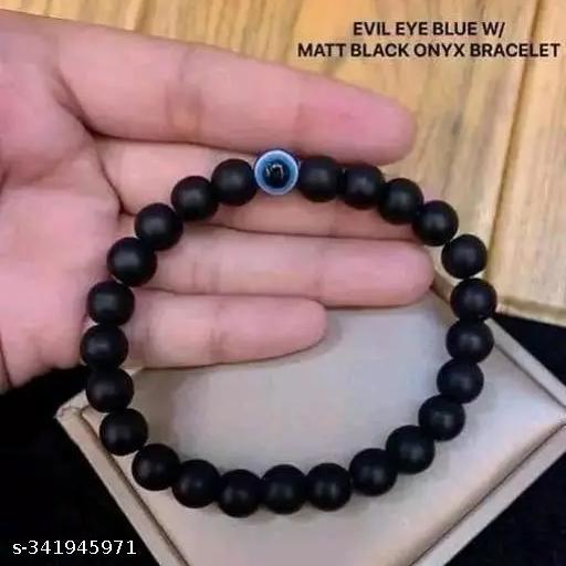 Rudrakshi Craft Evil Eye Nazaria Bracelet with Stone Beads For Girls Adjustable Bracelet & Bangles( Pack of 1 ), Bracelets Multi Layer Stone Beads Couple-Combo Matching Best Friend Relationship Couple Bracelet Black Matte Finish With Evil Eye 4 Color
