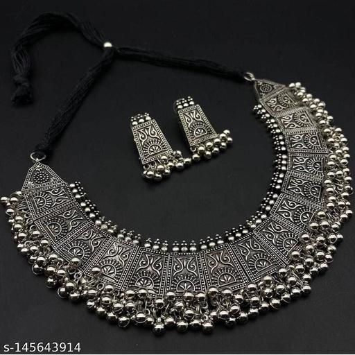 Oxidised-Silver-Jewellery-Set-Necklace-and-Earrings