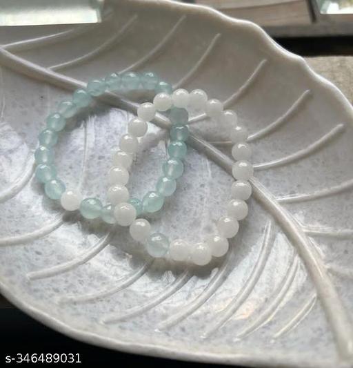 Natural Onyx Turquoise Beads Glossy Stretchable Distance Bracelet Girls Women