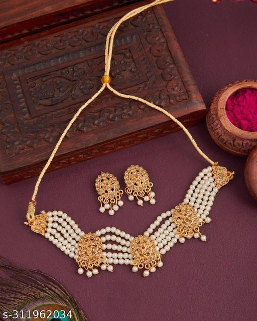 Siraaz-Fancy-Necklace-Gold-Plated-Jewellery-Set-For-Women