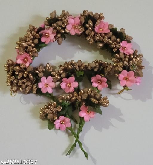 Bridal-artificial-flowers-Hair-Gajara-hair-veni-with-5pines-box-packing