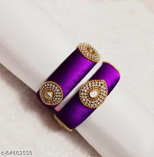 NalliJai Jewellers Premium Quality Silk Thread Kundan Stone Bangle for women/Girls