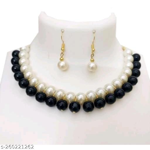 KVDesigns-Alloy-Combo-Necklace-for-Women-Pack-of-2-Necklace-BlackWhite-&-Blue