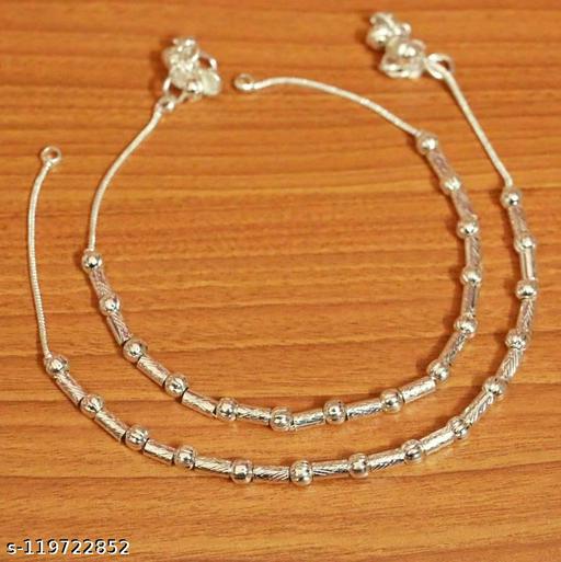 Silver Plated Anklet Payal Size 10
