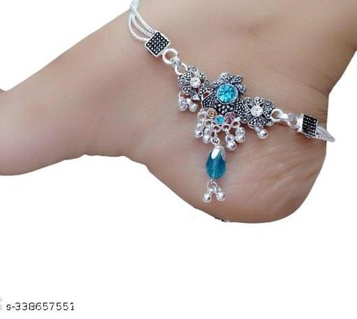 RN PAYAL GOLD PLATED FULL YELLOW FANCY ANKLET