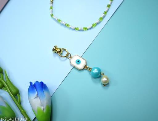 kamule White Evil Eye RectangularBracelet & Bangles