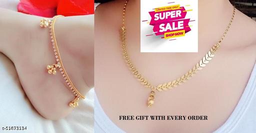 FANCY GOLD PLATED PAYAL WITH MANGALSUTRA