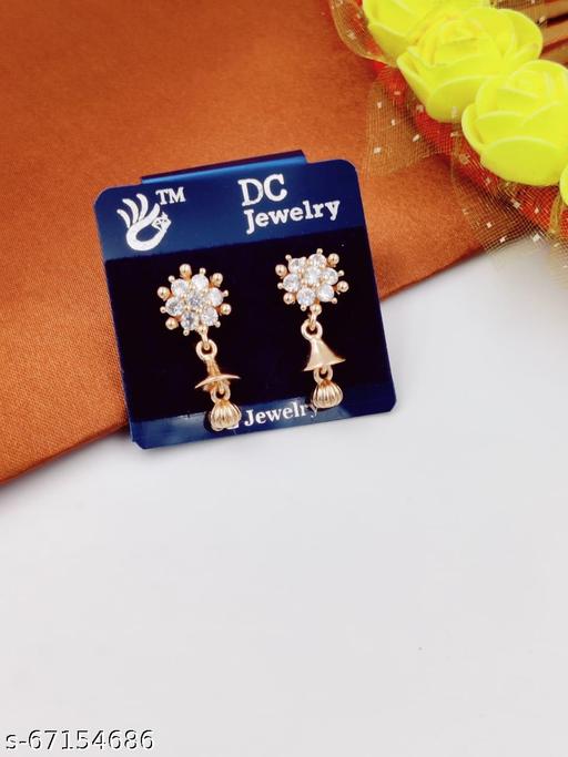 Stylish Fancy Party Wear Golden Gold Plated Earrings for Women