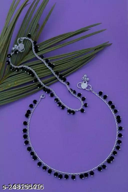 Beautiful Black Beads Anklet For Women & Girls