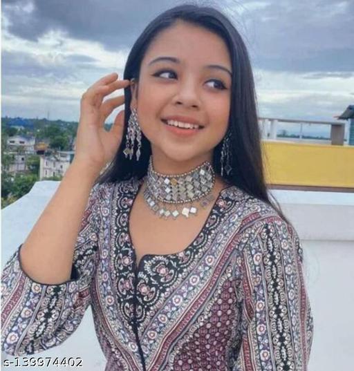 Mirror-Studded-Oxidised-Silver-Plated-Jewellery-Set