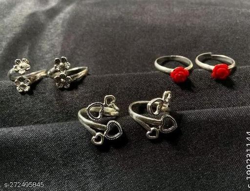 OXIDIZED NEW TRENDY SILVER ALLOY FANCY TOE RING FOR GIRLS AND WOMAN ?