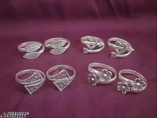Oxidised Silver plated Shinning Toe Rings for Women's & Girls
