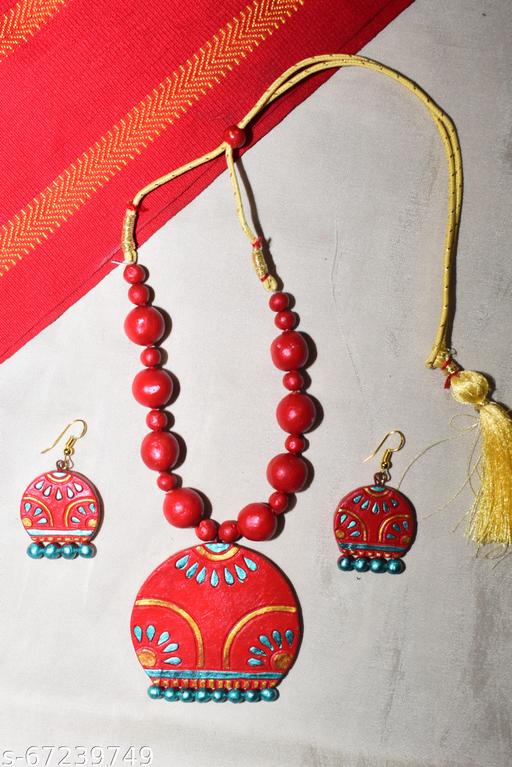 TERRACOTA-HAND-MADE-ADJUSTABLE-WOMEN-JEWELLERY-SET